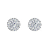 Round Cluster Diamond Earrings 0.47 ct 18K Gold-G,VS - White Gold