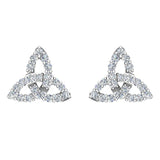 Celtic Knot Pave Diamond Stud Earrings ½ ct 14K Gold-I,I1 - White Gold