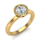 0.75 Carat Simple Vintage Engagement Ring 14K Gold (I,I1) - Yellow Gold