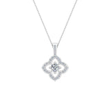 Floral Pattern Diamond Necklace 14K Gold-G,I1 - White Gold