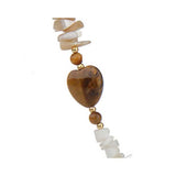 Lee Sands Tiger's-eye Heart Bead Necklace