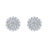Round Cluster Diamond Earrings 0.56 ctw 14K Gold-G,SI - White Gold