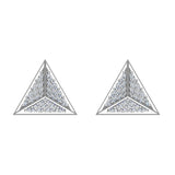 Diamond Stud Earrings Triangle Pyramid Diamond Earrings 14K Gold-G,SI - White Gold