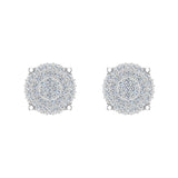 Diamond Cluster Earrings Round Cut Diamond Studs 14K Gold 0.50 ct-G,SI - White Gold