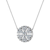 Petals of a Flower Cluster Diamond Pendant in 14K Gold (LM,I2) - White Gold