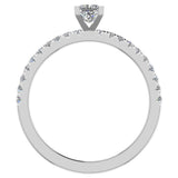 Petite Engagement Rings for Women Princess Diamond 14K Gold 0.65 ct-I1 - White Gold