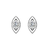 Diamond Earrings Marquise Shape Studs Bezel Settings 10K Gold-J,SI2-I1 - White Gold