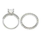 Diamonique 2-Piece 100-Facet Ring, Platinum Clad