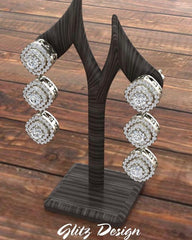 Fashion Diamond Dangle Earrings Exquisite Waterfall White Gold