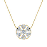 Petals of a Flower Cluster Diamond Pendant in 14K Gold (G,SI) - Yellow Gold