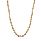 Rope Chain Necklace Men Women 6mm 10K Real Gold - Yellow Gold