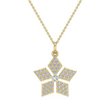 Wild-Flower Dainty Charm Necklace 18K Gold 0.26 ctw (G,SI) - Yellow Gold