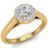 0.33 CT Round Diamond Halo Promise Ring in 14k Gold (I,I1) - Yellow Gold