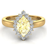 November Birthstone Citrine Marquise 14K Gold Diamond Ring 1.00 cttw - Yellow Gold