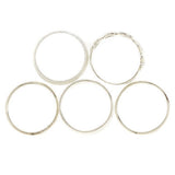 Set of 5 Sterling Stack Rings in Microfiber Purse Box