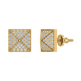 Diamond Stud Earrings Pyramid Style 14K Gold 0.50 carat-G,SI - Yellow Gold
