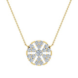 Petals of a Flower Cluster Diamond Pendant in 14K Gold (I,I1) - Yellow Gold