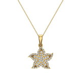 Starfish 14K Gold Necklace Ocean/Beach Jewelry 0.75 Carat-G,SI - Yellow Gold