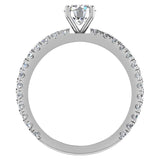 X Cross Split Shank Round Diamond Engagement Ring 1.75 ct 14K Gold - White Gold