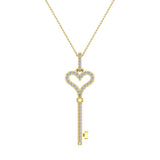 0.36 ct Key to your Heart Diamond Necklace 18K Gold-G,SI - Yellow Gold
