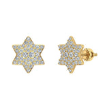 Star Shape 6-Point Diamond Cluster Stud Earrings 0.50 ct 14K Gold-G,SI - Yellow Gold