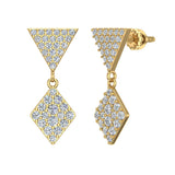 Kite Diamond Dangle Earrings 14K Gold-I,I1 - Yellow Gold