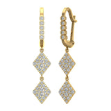 Kite Diamond Dangle Earrings Dainty Drop Style 14K Gold 1.14 ct-I,I1 - Yellow Gold