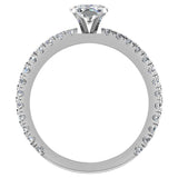X Cross Split Shank Square Cushion Shape Diamond Engagement Ring 1.75 carat Total 14K Gold - White Gold