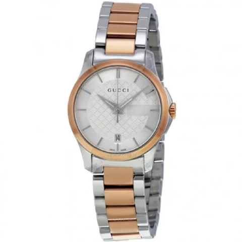 G-Timeless Silver Dial Two-tone Ladies Watch (YA126528)