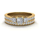 Past Present Future Princess Diamond Wedding Set 1.06 ct 14K-I,I1 - White Gold