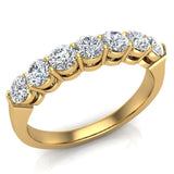 1.00 cttw 7 Stone Diamond Wedding Band Ring 18K Gold-G,VS - Rose Gold