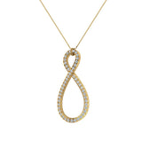 14K Gold Necklace 1.15 ct tw Diamond Infinity Pendant G,SI - Yellow Gold