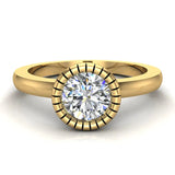 0.75 Carat Simple Vintage Engagement Ring 18K Gold (G,SI) - Yellow Gold