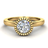 0.75 Carat Simple Vintage Engagement Ring 14K Gold (G,I1) - Yellow Gold