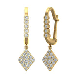 Kite Diamond Dangle Earrings Dainty Drop Style 14K Gold 0.75 ct-I,I1 - Yellow Gold