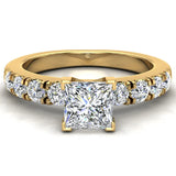Princess Cut Diamond Engagement Rings GIA 18K 1.10 ctw - Yellow Gold