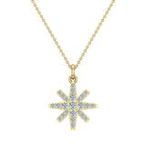 Starburst Charm Necklace Dainty 14K Gold 0.24 ctw (LM,I2) - Yellow Gold