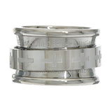 Stainless Steel Our Father Prayer Spinner Ring