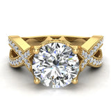 Infinity Solitaire Diamond Engagement Ring 1.91 ct 14K Gold-SI - Yellow Gold