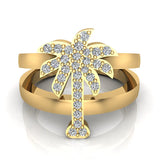 Trendsetter Fashion Palm Tree Diamond Ring 0.31 ctw 14K Gold-G,I1 - Yellow Gold