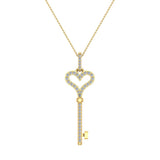 0.36 ct Key to your Heart Diamond Necklace 14K Gold-G,I1 - Yellow Gold