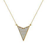 14K Gold Chevron Shape Arrow Pavé set Diamonds Necklace 0.50 ct-SI - Yellow Gold
