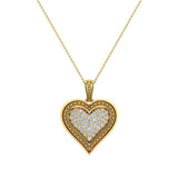 0.56 ct tw Pave-Set Heart Diamonds Necklace 14K Gold (G,SI) - Yellow Gold