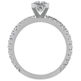 Princess cut Diamond Engagement Rings 18K Gold Split Shank 1.75 cttw - White Gold