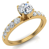 Diamond Engagement Ring with Accent Diamond 14k Gold 0.85 ct-G,VS - Yellow Gold