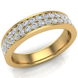 Men’s Diamond Wedding Band 0.75 ctw Two-Row Half Way 14K Gold 5mm-SI - Yellow Gold