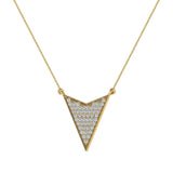 18K Gold Chevron Shape Arrow Pavé set Diamonds Necklace 0.50 ct-VS - Yellow Gold