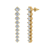 Bridal Journey Style Diamond Chandelier Earrings 18K Gold 3.52 ct-G,VS - Yellow Gold