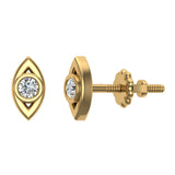 Diamond Earrings Marquise Shape Studs Bezel Settings 10K Gold-J,SI2-I1 - Yellow Gold