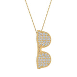 Sunglasses Diamond Charm Necklace 14K Gold 1.25 ctw L,I2 - Yellow Gold